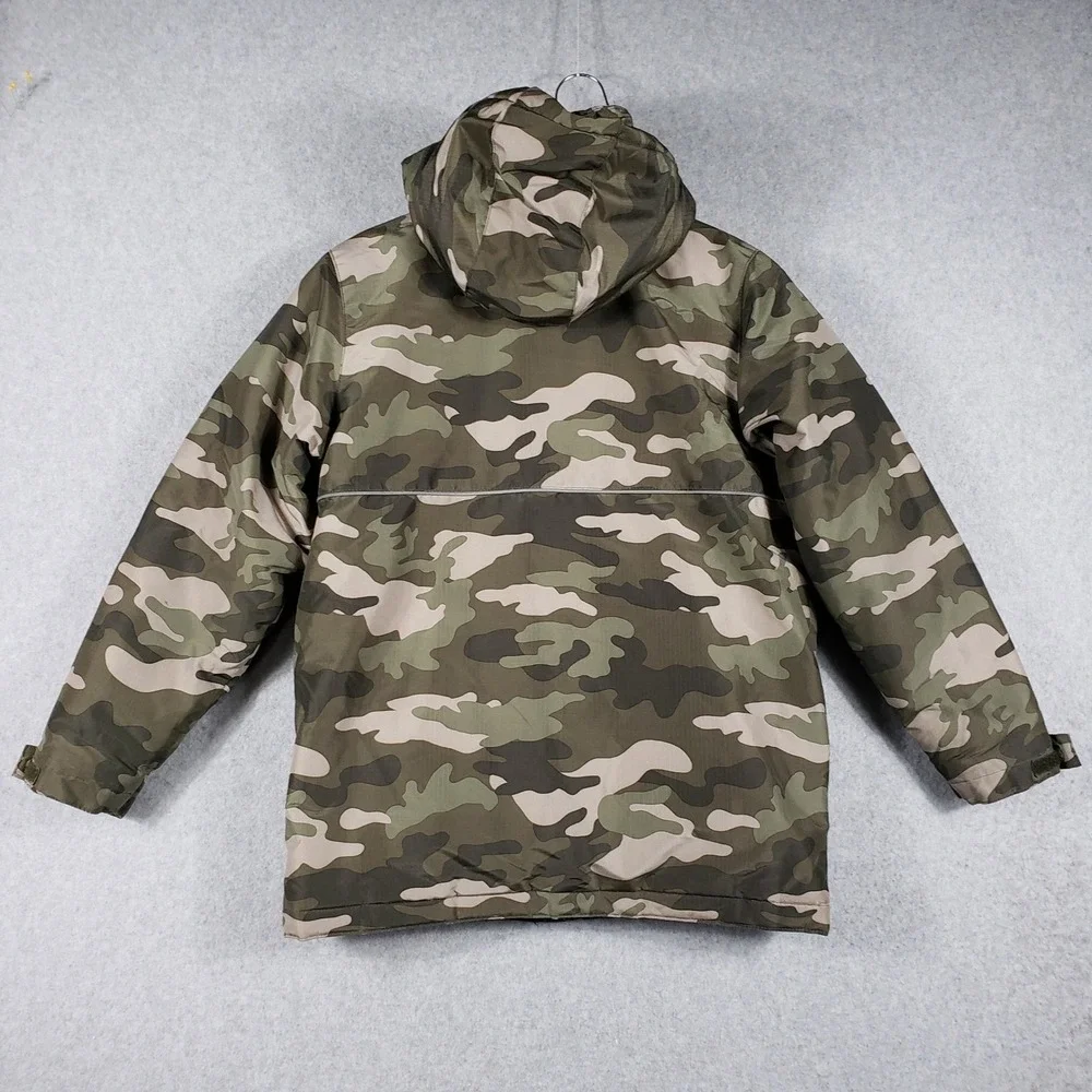 The Children's Place Boys Camo Jacket Large 10/12 Hooded Fleece Lined Camouflage